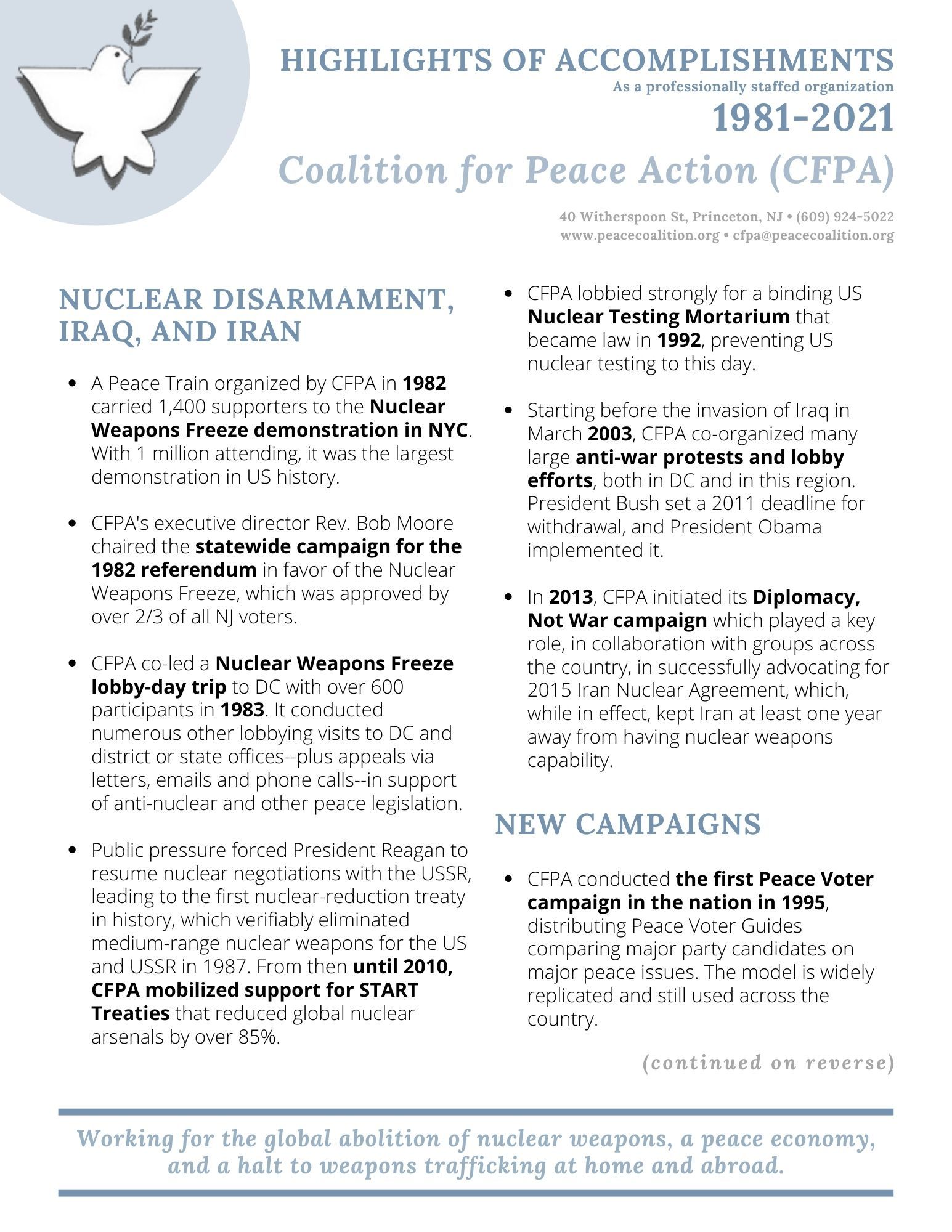 JPG 40 Year Highlights as Professionally Staffed Org Page 1